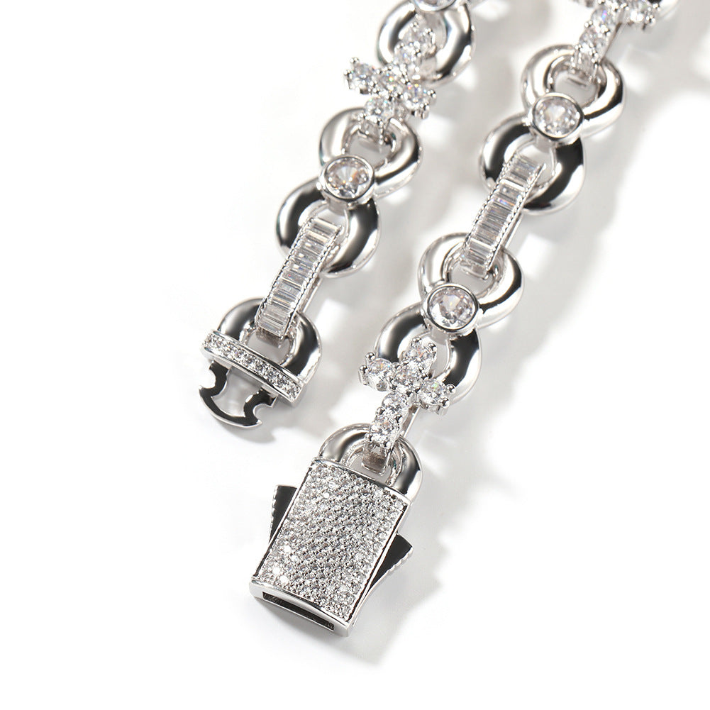12mm Infinity Cross Necklace with Spring Clasp