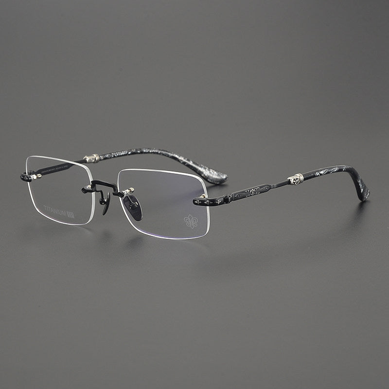 Chrome Hearts Refined Engraved Rimless Eyeglasses