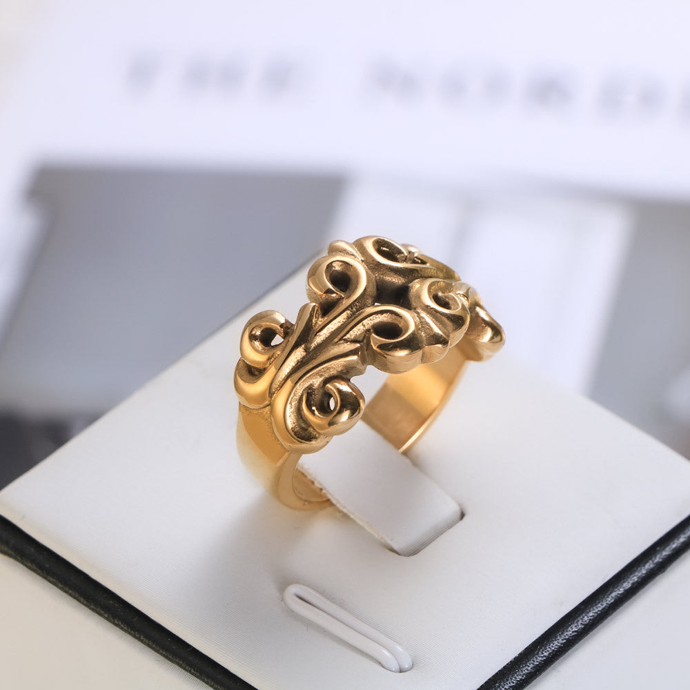 Carved Hollow-Out Punk Style Rings