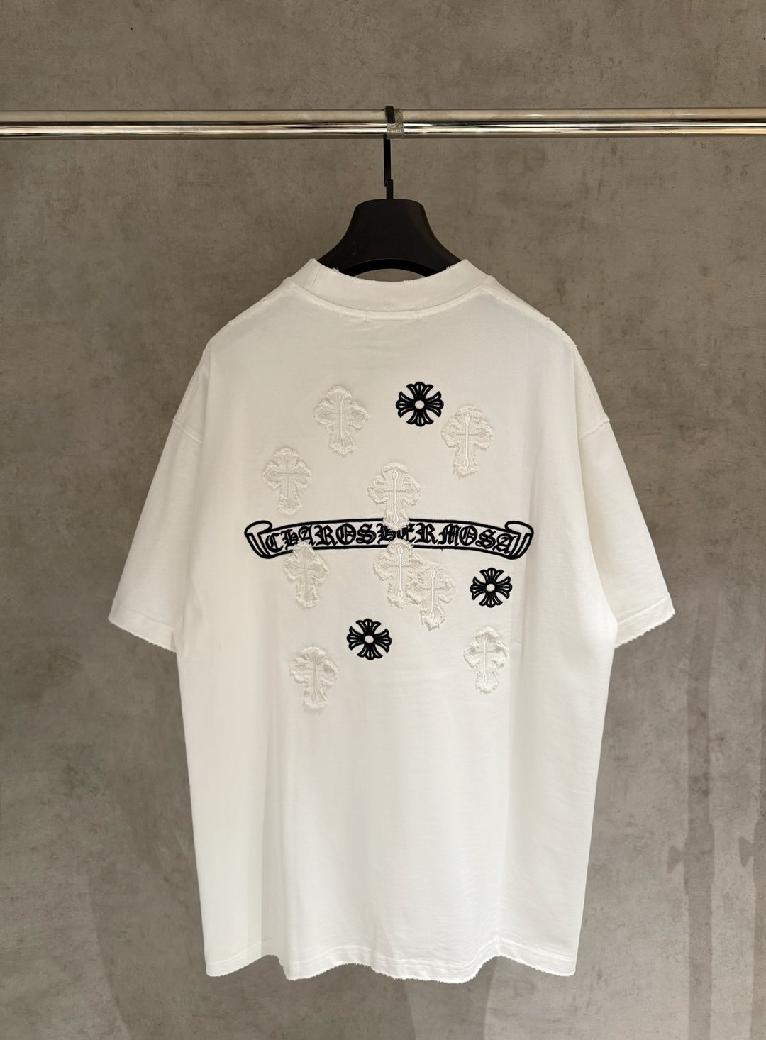 Chrome Hearts Embroidered Distressed Short-Sleeve T-Shirt