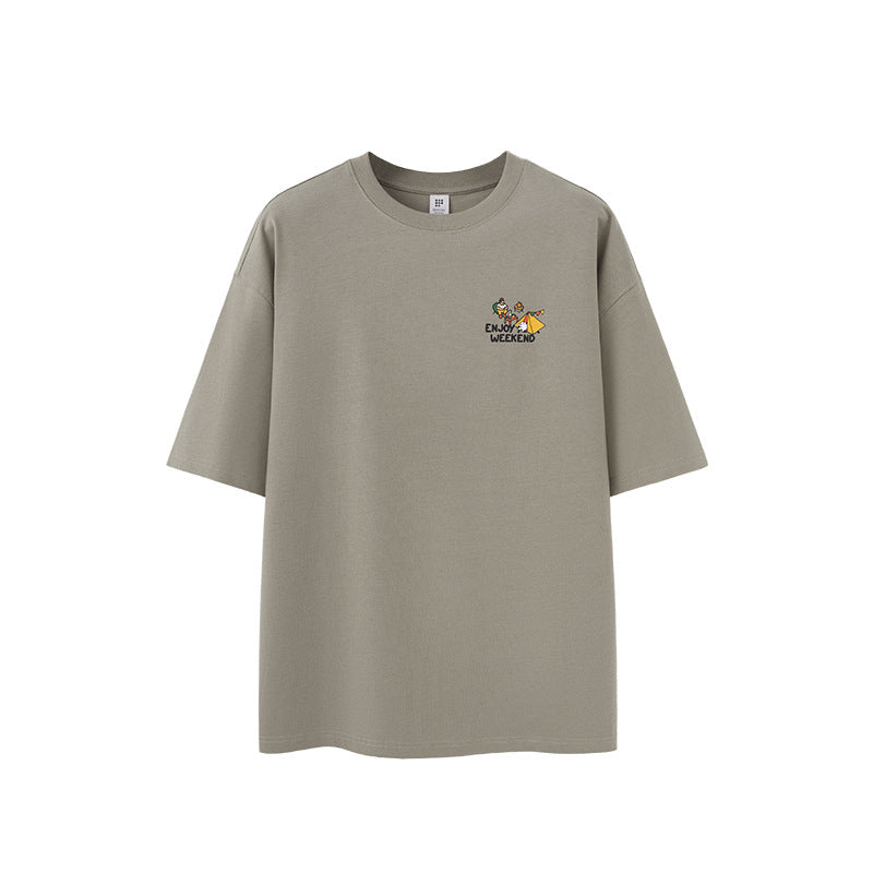 Camping Printed T-Shirt, Loose Fit, Short-Sleeve T-Shirt