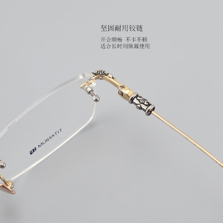 Chrome Hearts rimless pure titanium eyeglasses