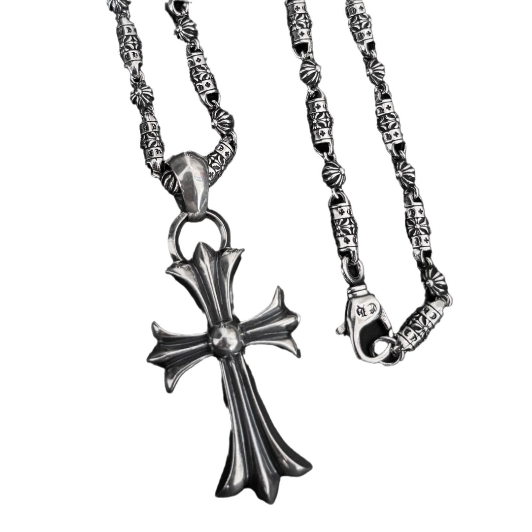 chromen harten kruis anker dominante ketting