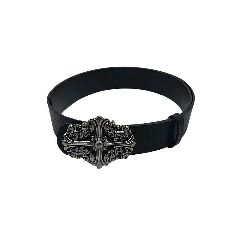 Chrome Hearts Cross Buckle Embossed Belt