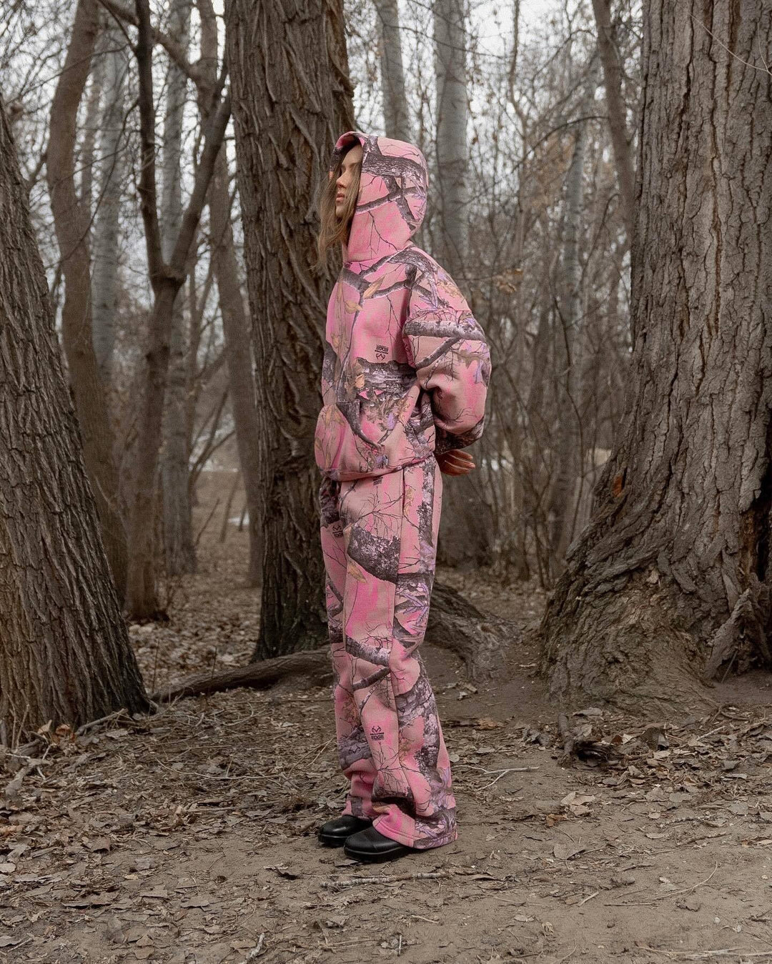 Y2K camouflage leaf hip-hop hoodie.