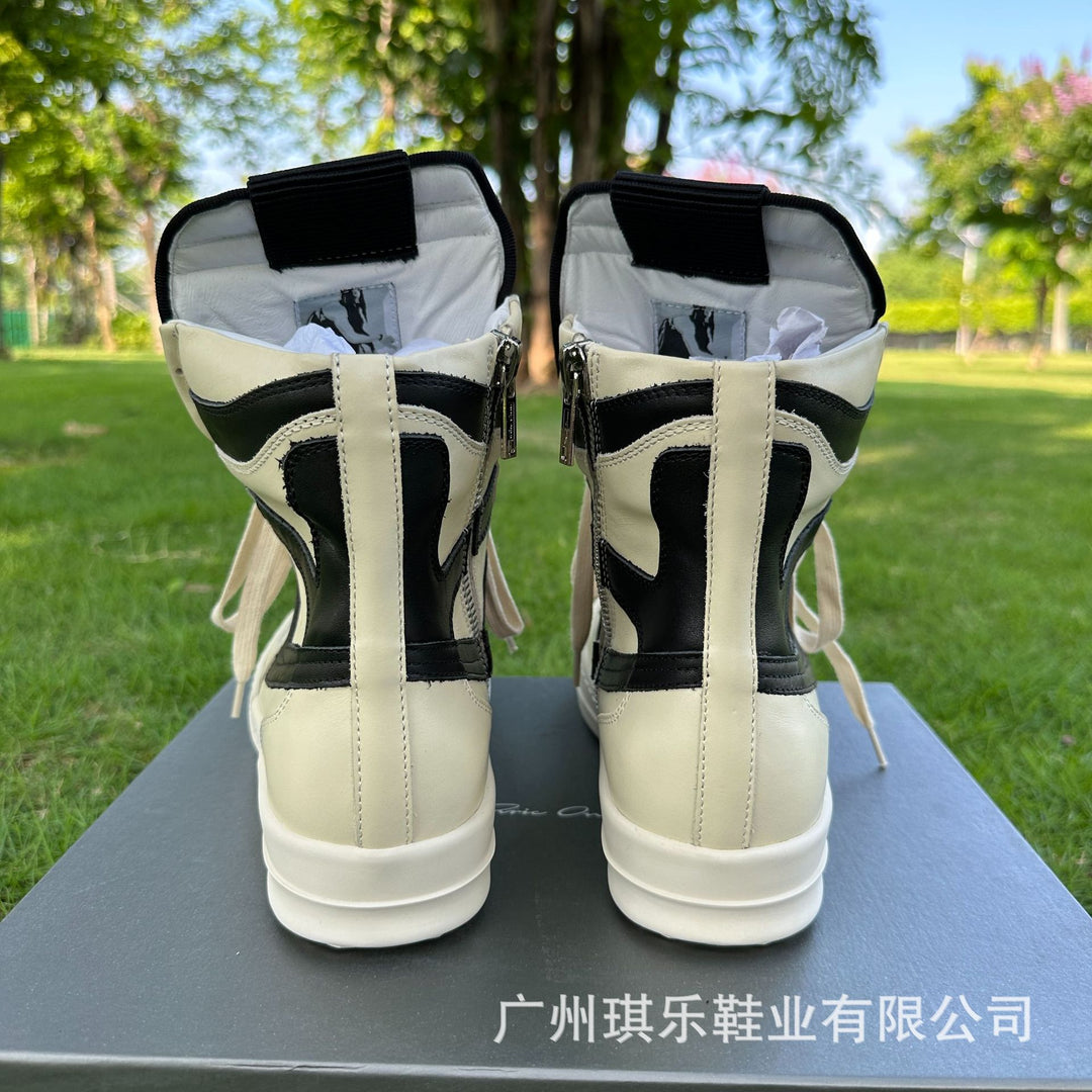 Thick-Sole, Height-Increasing, High-Top Genuine Leather Sports Boots