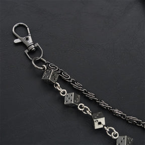 Carved leather dice vintage double-layer trouser chain waist chain