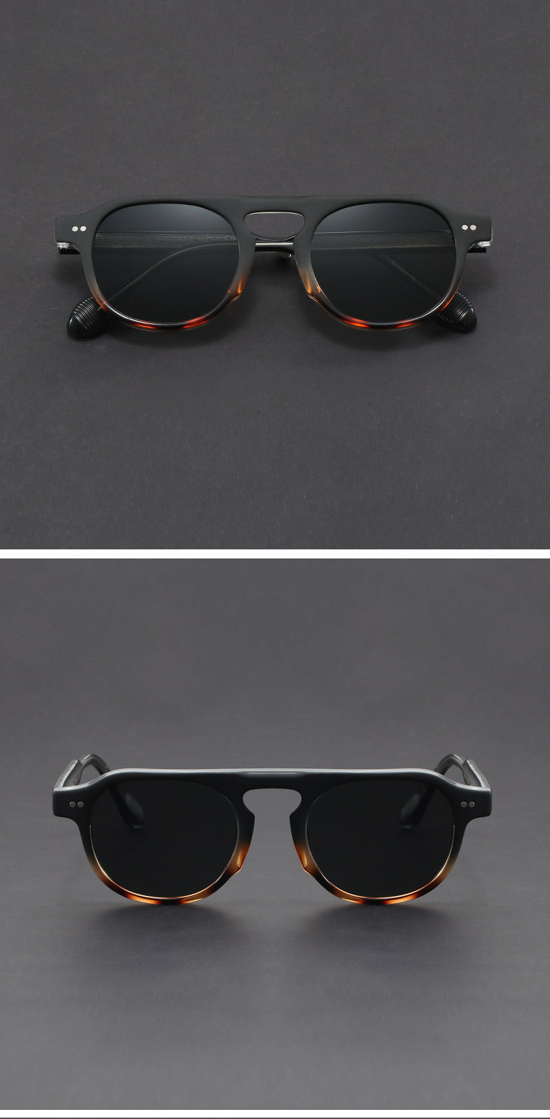 Retro round aviator sunglasses