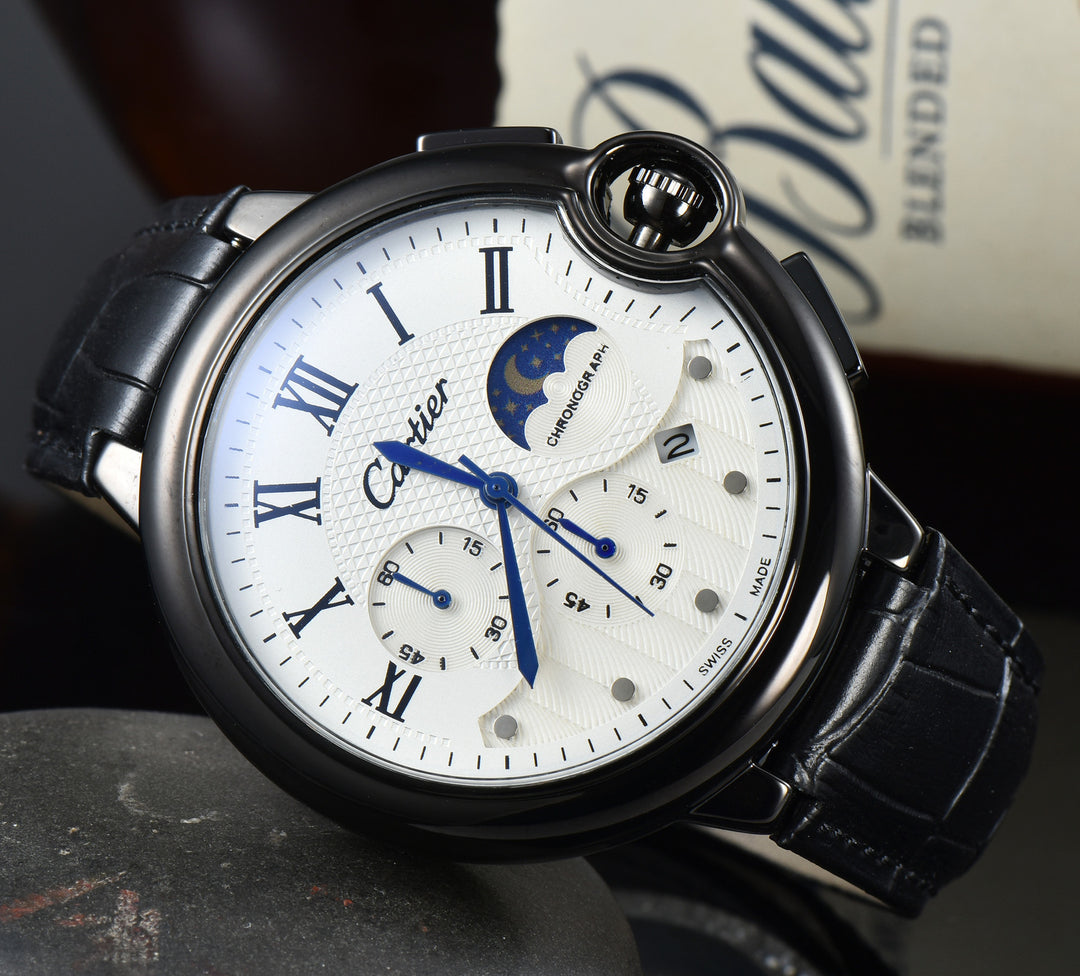 Moon Phase & Roman Numeral Dial watch