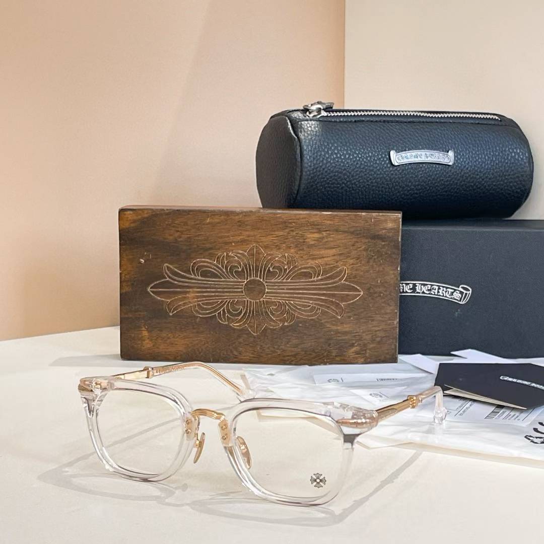 Chrome Hearts glasses with striped two toned temple arms