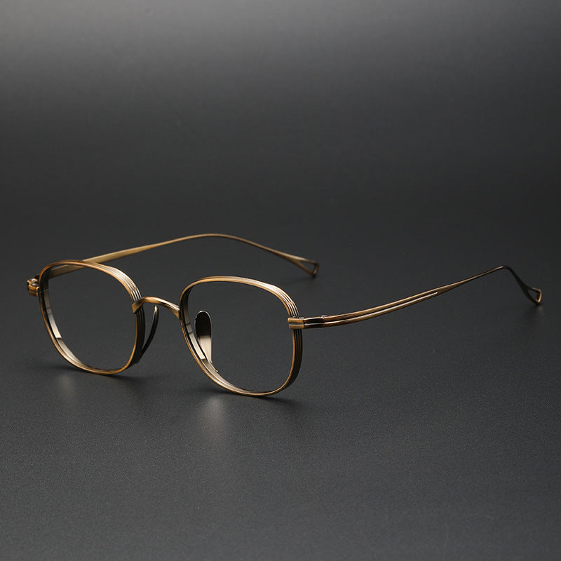 Pure Titanium Small Face Square Retro Glasses Frame