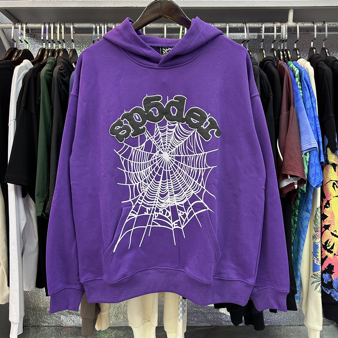 Y2K Sp5der Letter Print 555 Hoodie