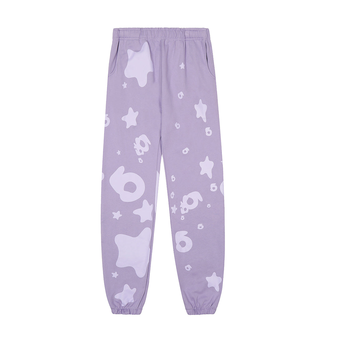 Sp5der 555555 star pattern hooded trousers and sweatshirt