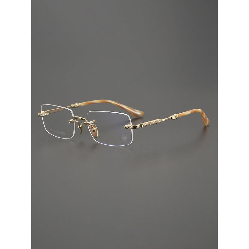 Chrome Hearts Refined Engraved Rimless Eyeglasses