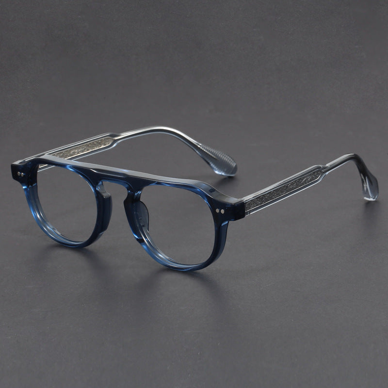 Hand-Carved Retro Aviator Eyeglass Frames
