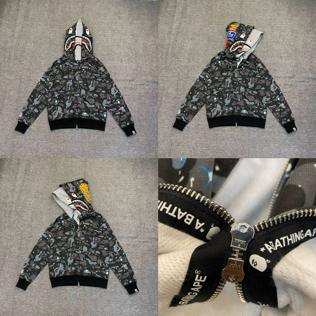 BAPE Shark head camouflage zip-up jacket