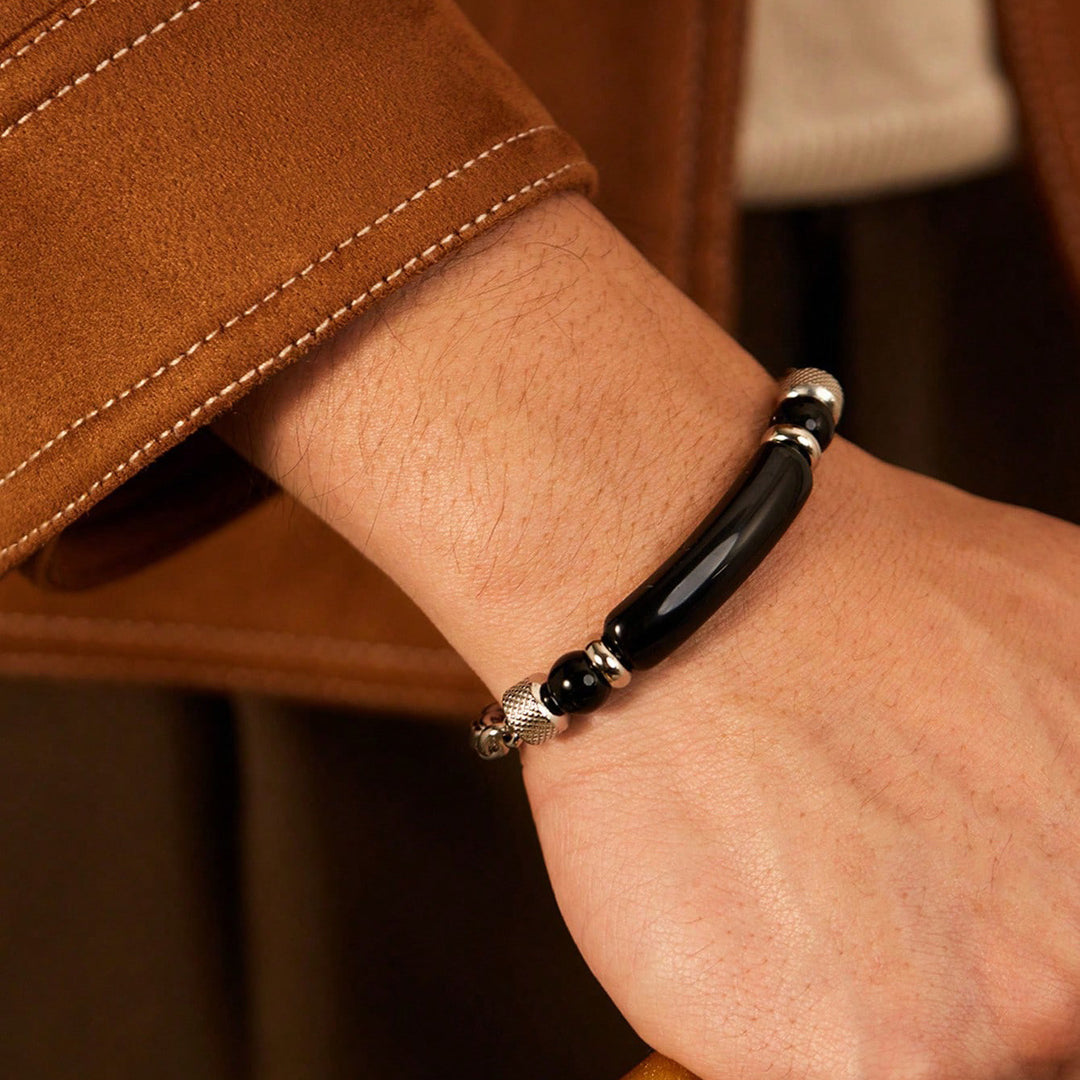 Titanium Steel & Tiger's Eye Bracelet