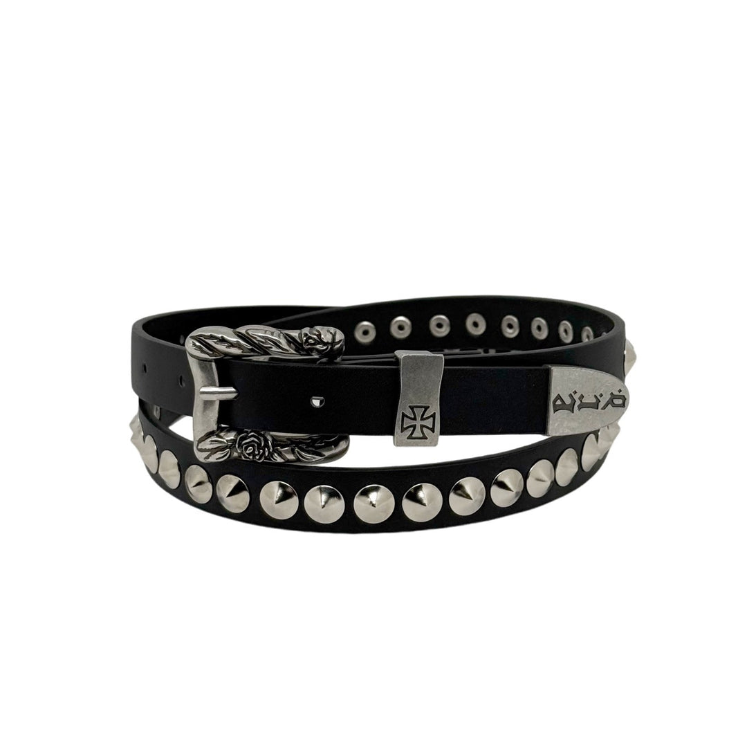 Y2K EDR Brooding Rich Kid Studded Cross Waist Belt