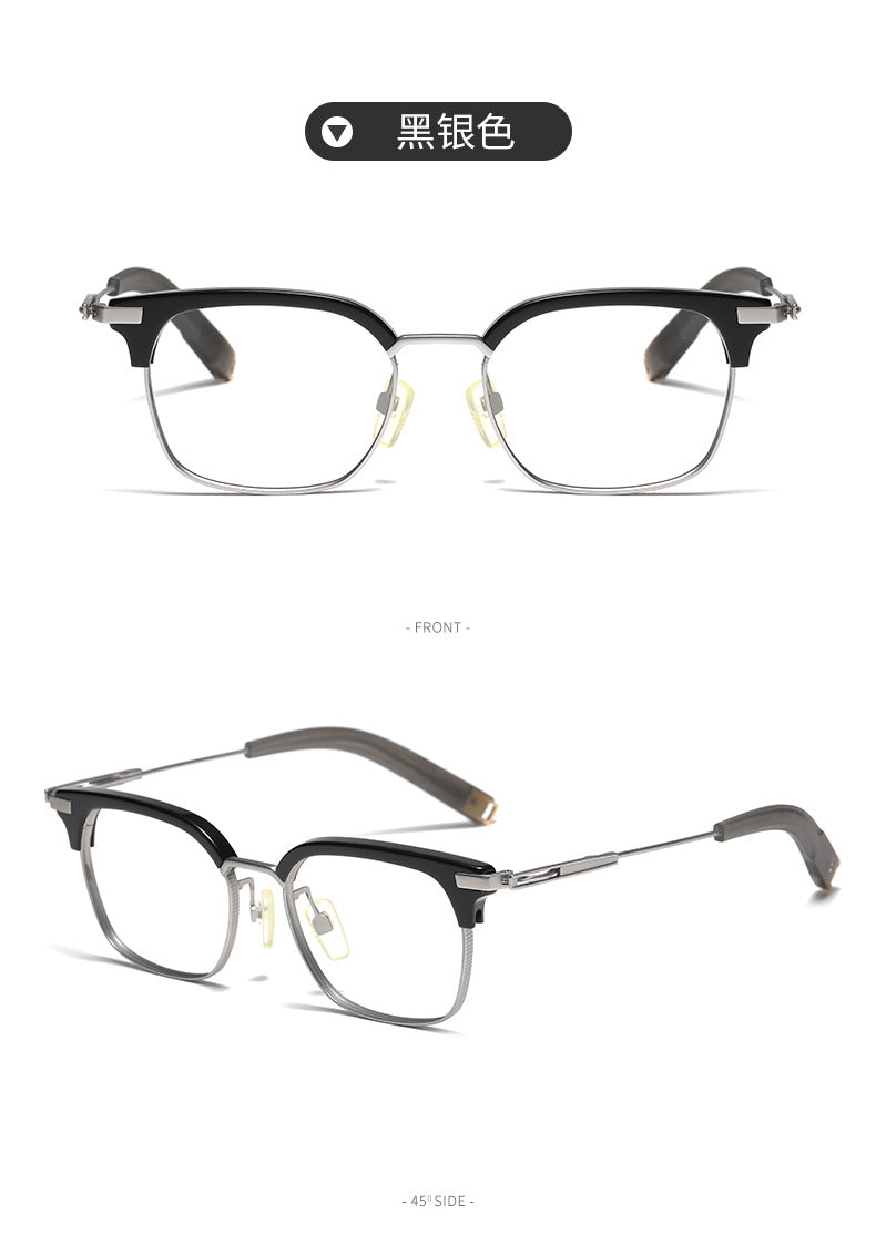 Retro Large Face Square Frame Eyebrow Frame Glasses