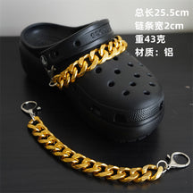 Hole shoe chain cool punk dark multi-layer shoe buckle rivet pearl shoe chain