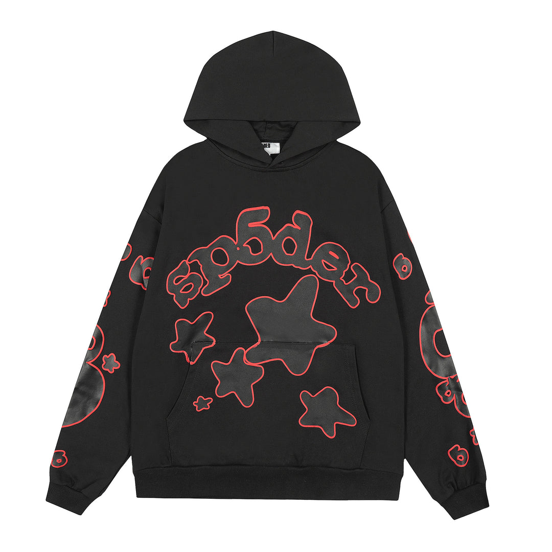Sp5der foam letter 555 hoodie Pink Casual pants