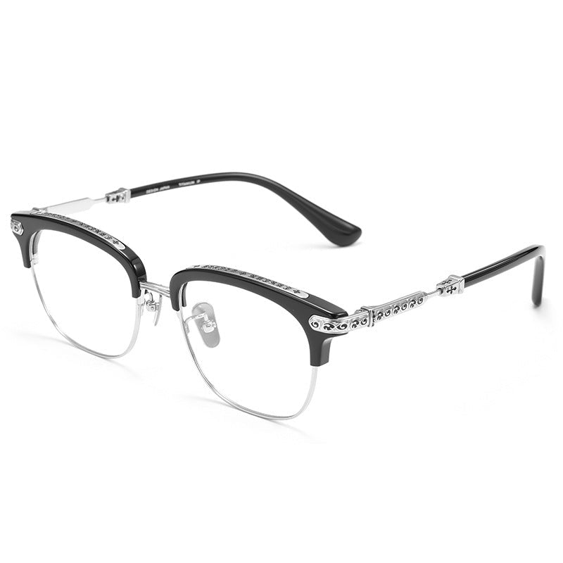 Trendy eyebrow pure titanium eyeglass frame