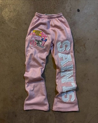 Y2K SAINTS Letter Print Wide-Leg Pants