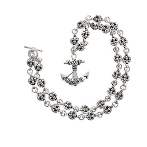 Chrome hearts anchor military flower necklace