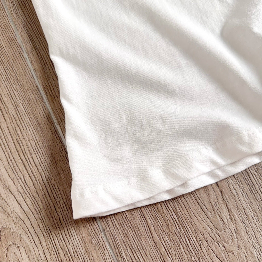 Chrome Hearts V-Neck Scroll Print Short-Sleeve T-Shirt
