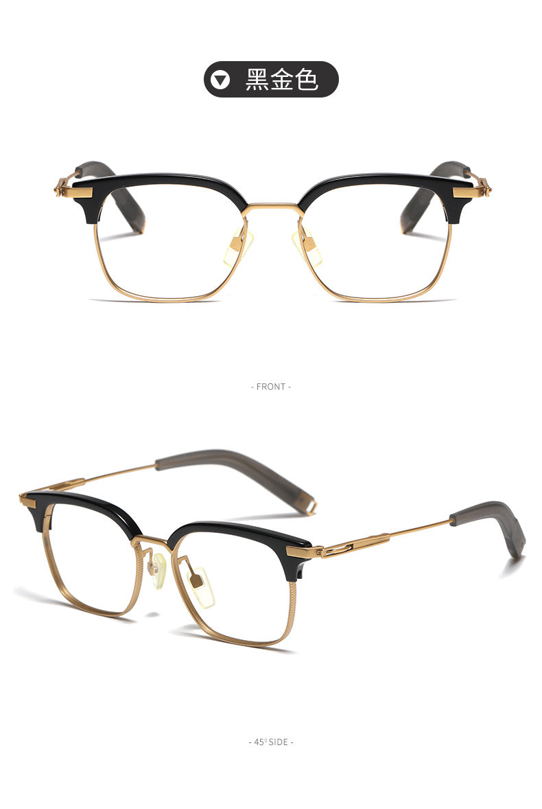 Retro Large Face Square Frame Eyebrow Frame Glasses