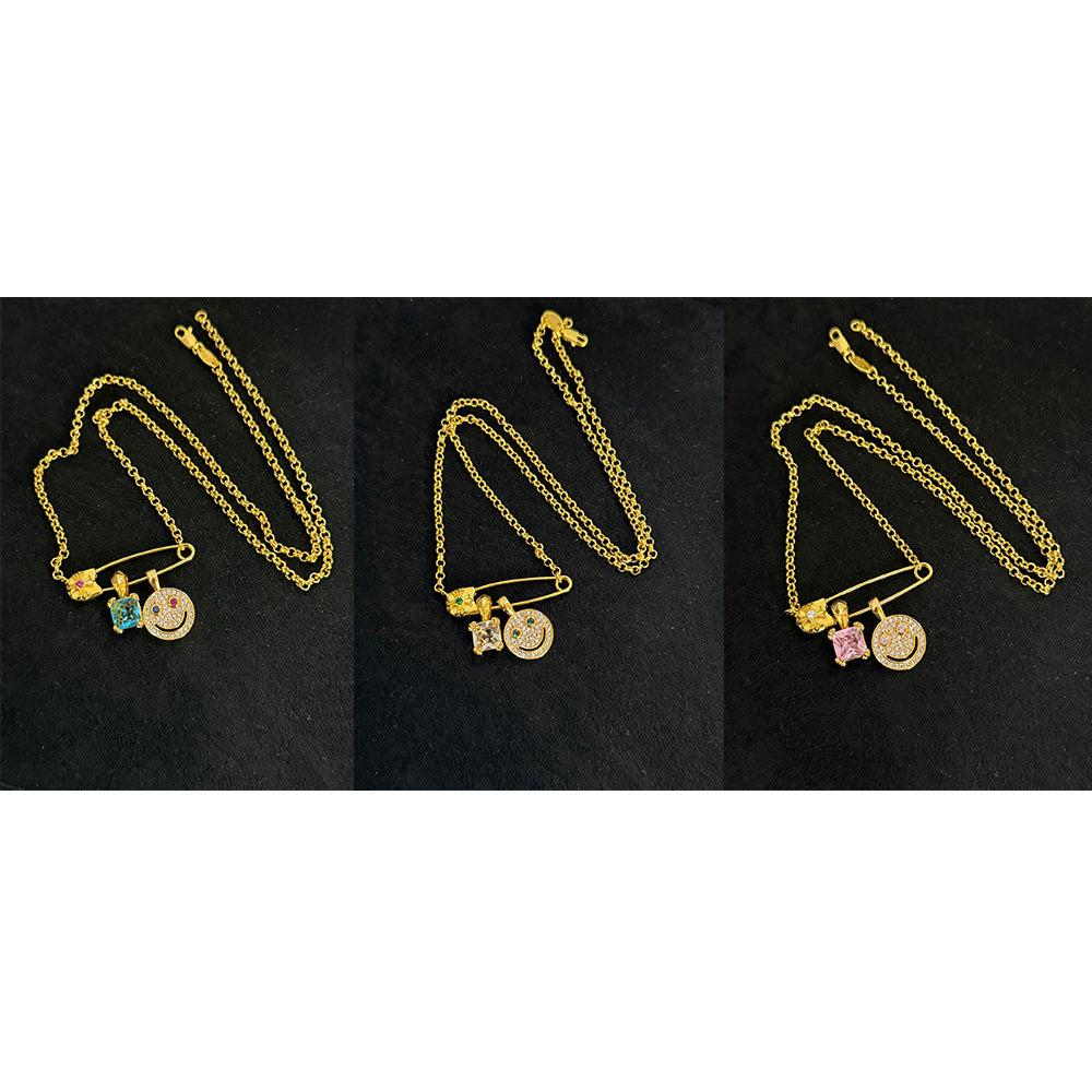 Chrome Hearts Diamond-Encrusted Smiley Face Sugar Cube Pendant