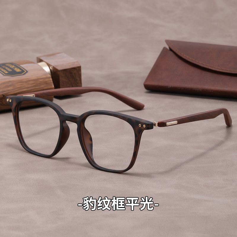 Lightweight, flexible wood grain temples eyeglass frames