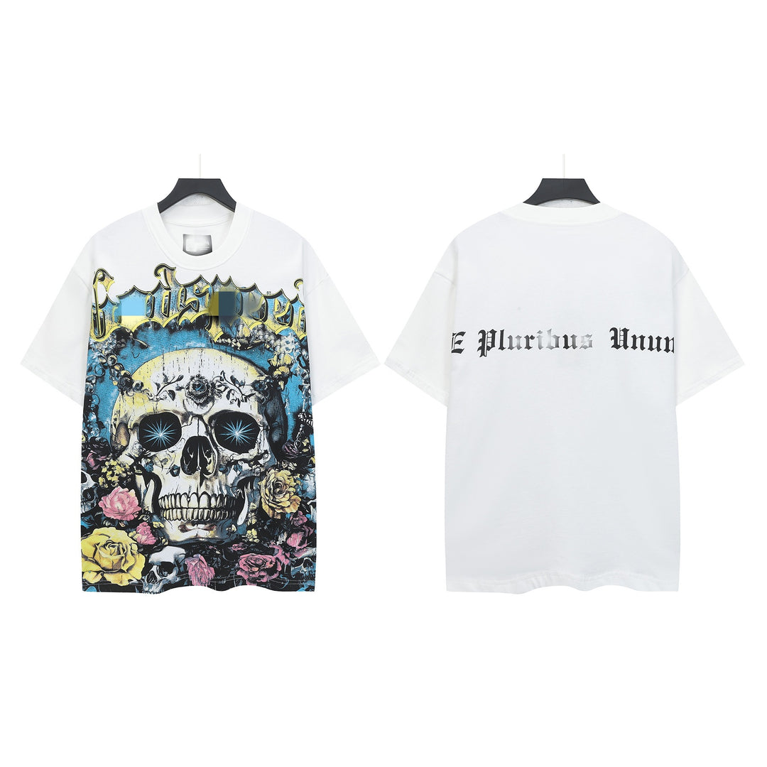 Skull Hip Hop Statue of Liberty Short-Sleeve T-Shirt