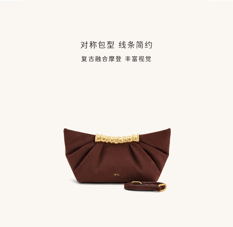 Ruched Clutch with Metal Clasp