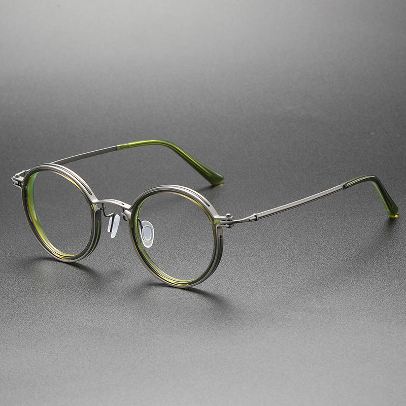 Retro Round Glasses Black Metal Optical Eyewear