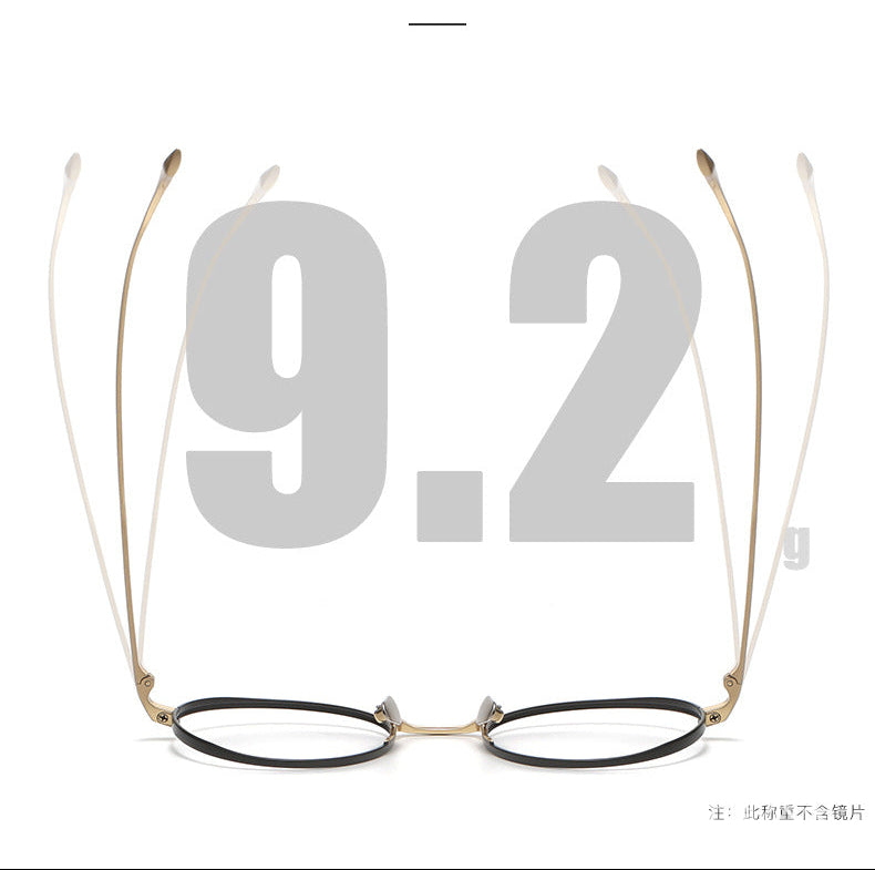 Pure titanium women's retro round handmade glasses frame