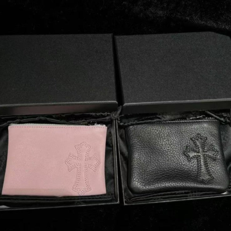 Chrome Hearts cross sword zipper card holder