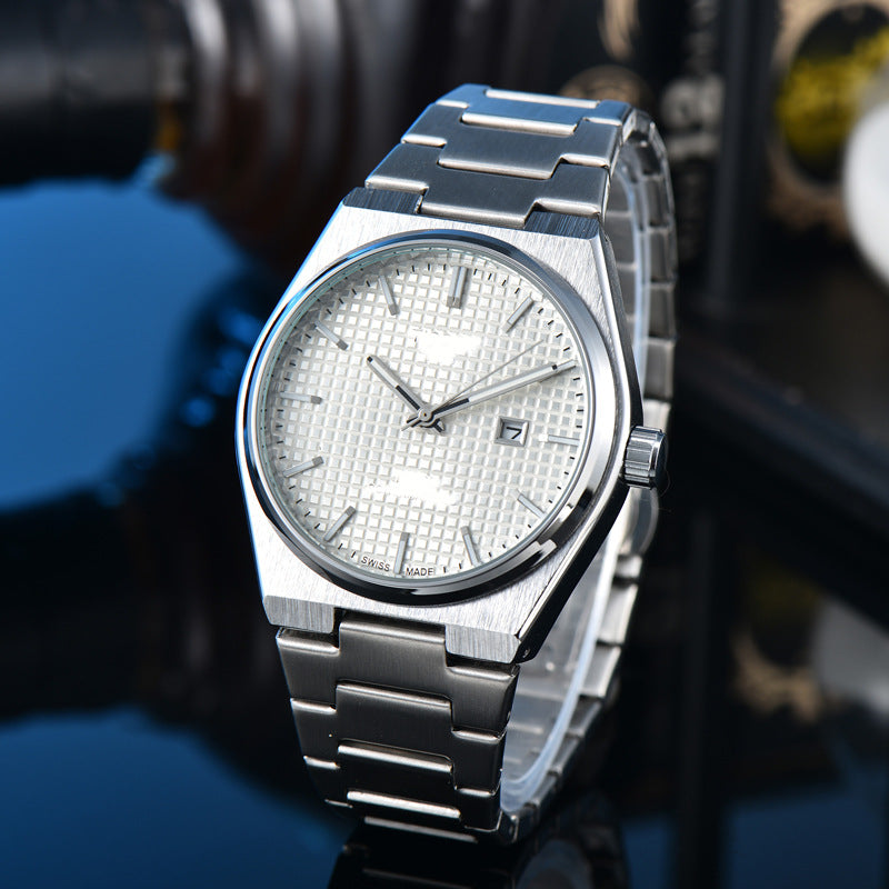 Classic Simple and Generous Solid Steel strap Watch