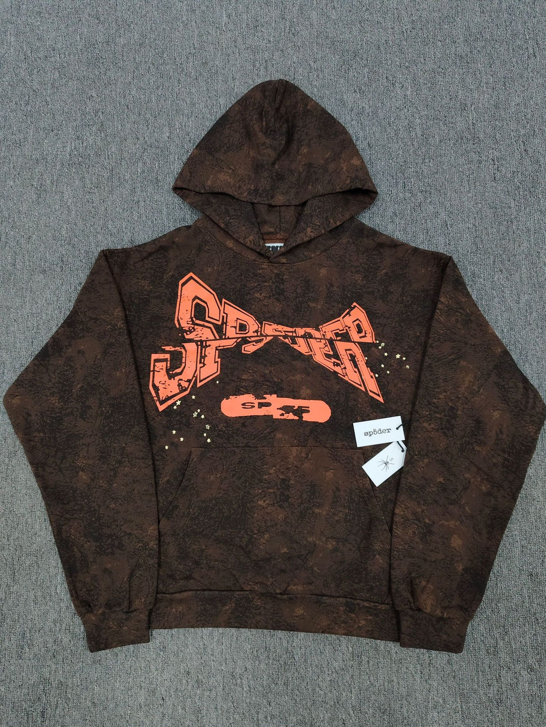 Sp5der Foam Print Spider Thick Fleece Hoodie