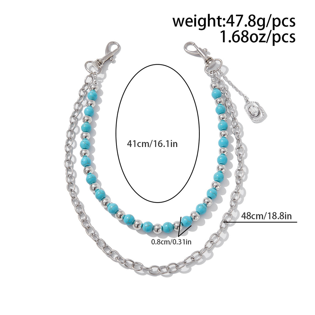 Turquoise Round-Bead Waist Chain