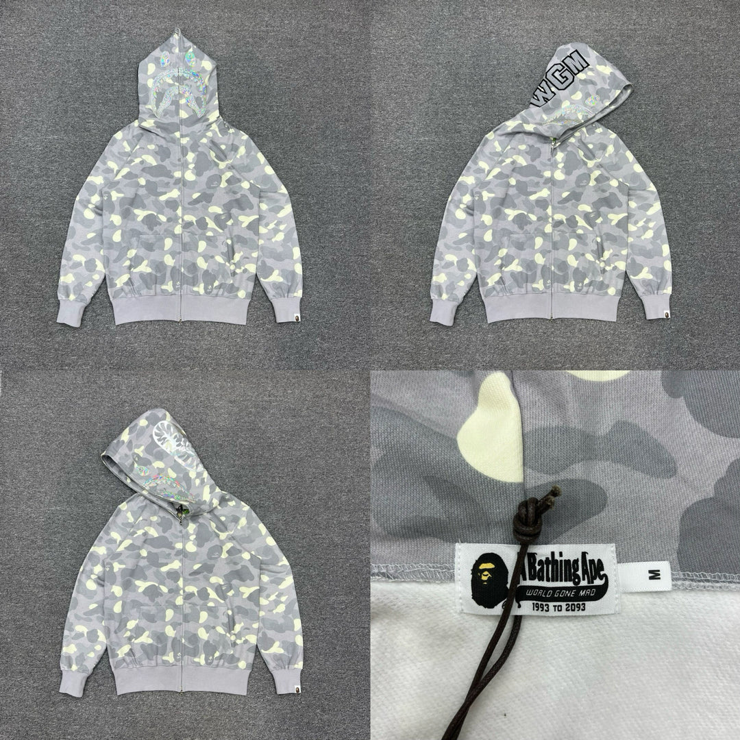 BAPE Shark head camouflage zip-up jacket