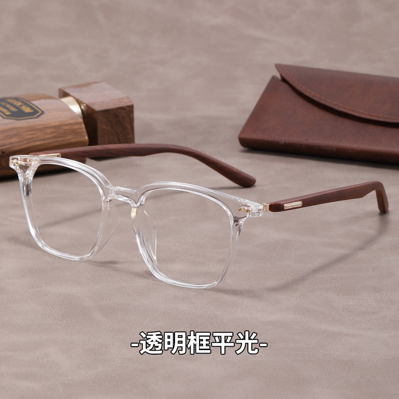 Lightweight, flexible wood grain temples eyeglass frames