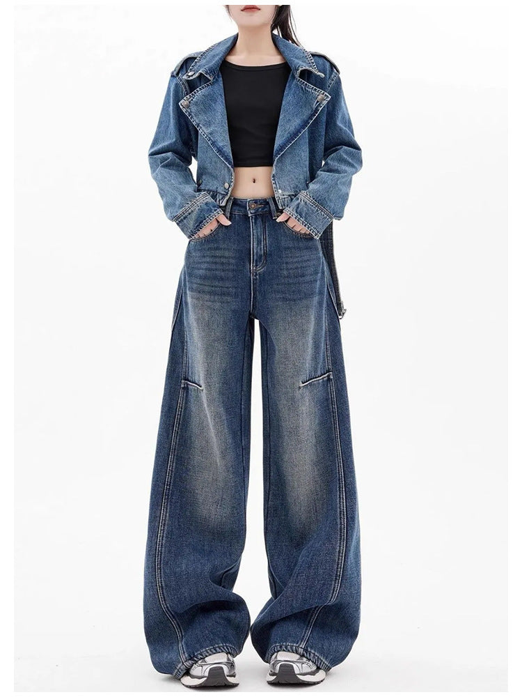 High-Waisted, Loose Fit, Slimming, Floor-Length Wide-Leg Pants