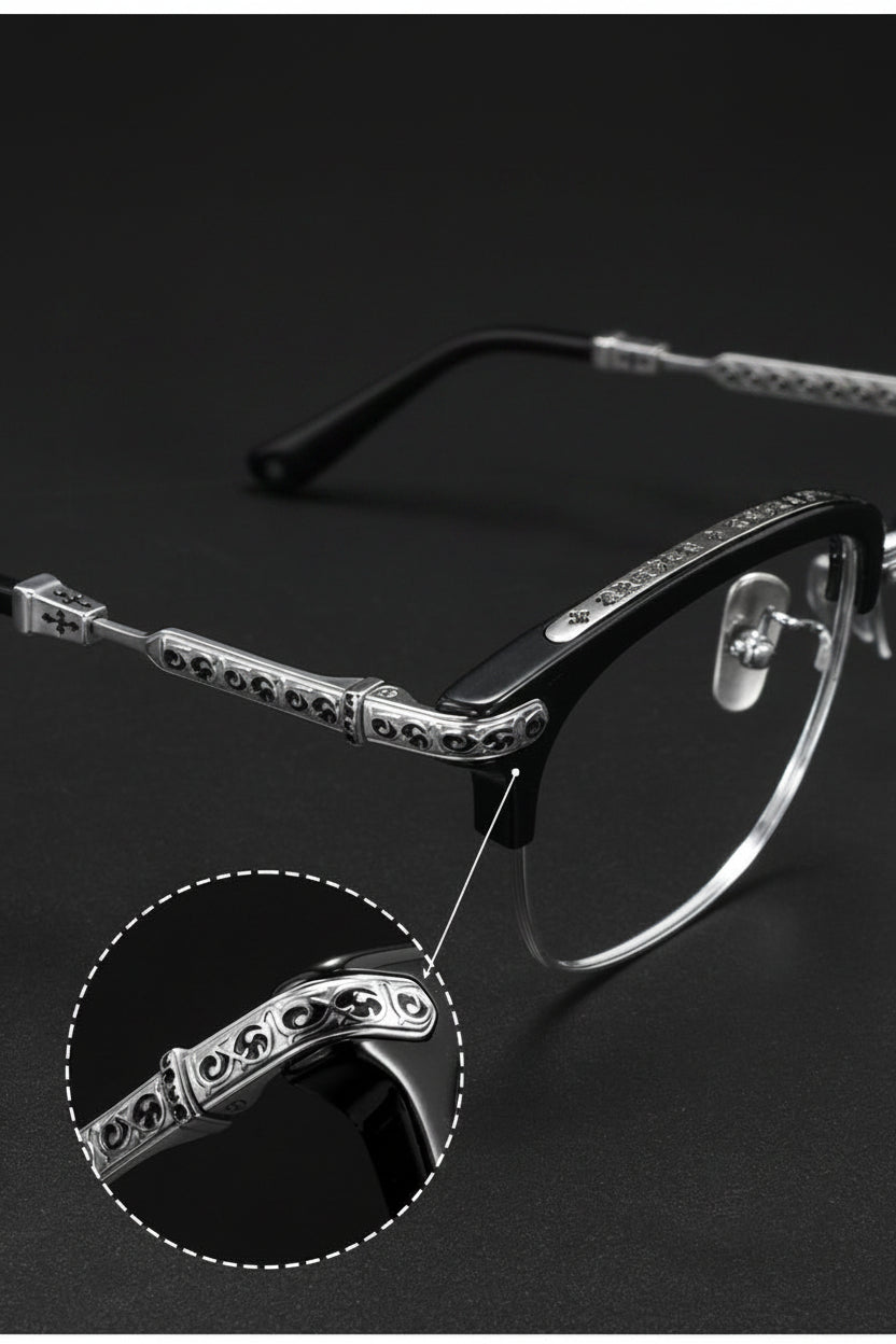 Trendy eyebrow pure titanium eyeglass frame