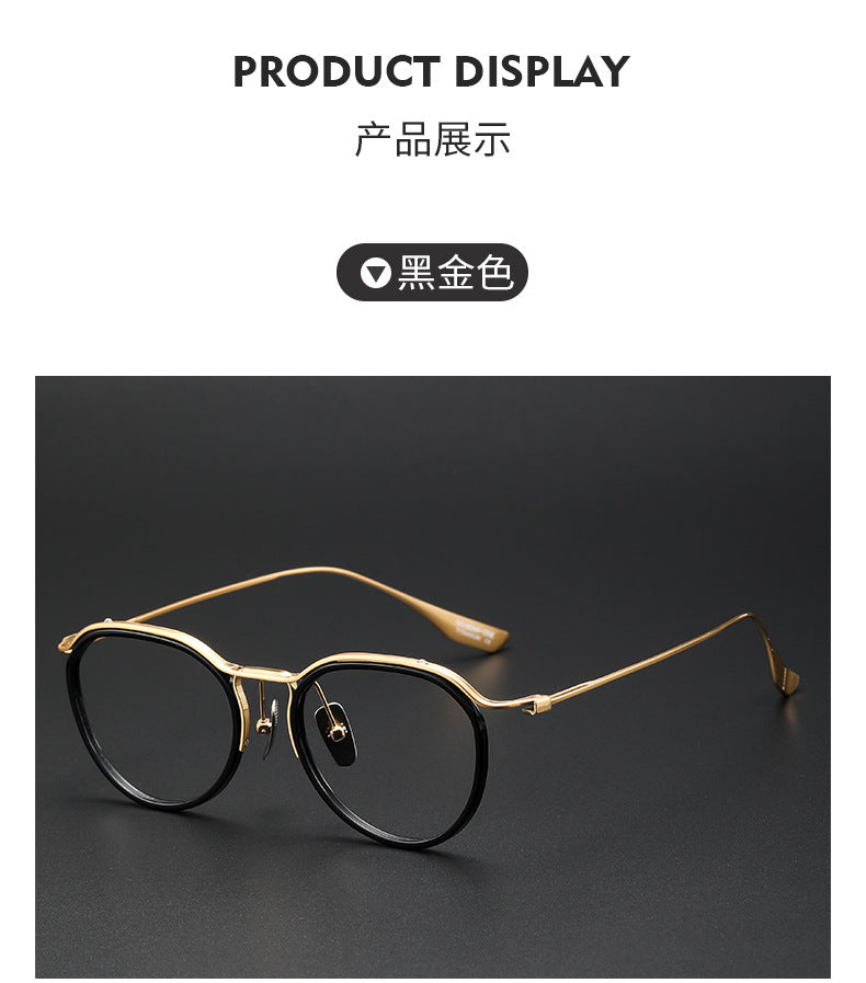 Irregular browline pure titanium eyeglass frames