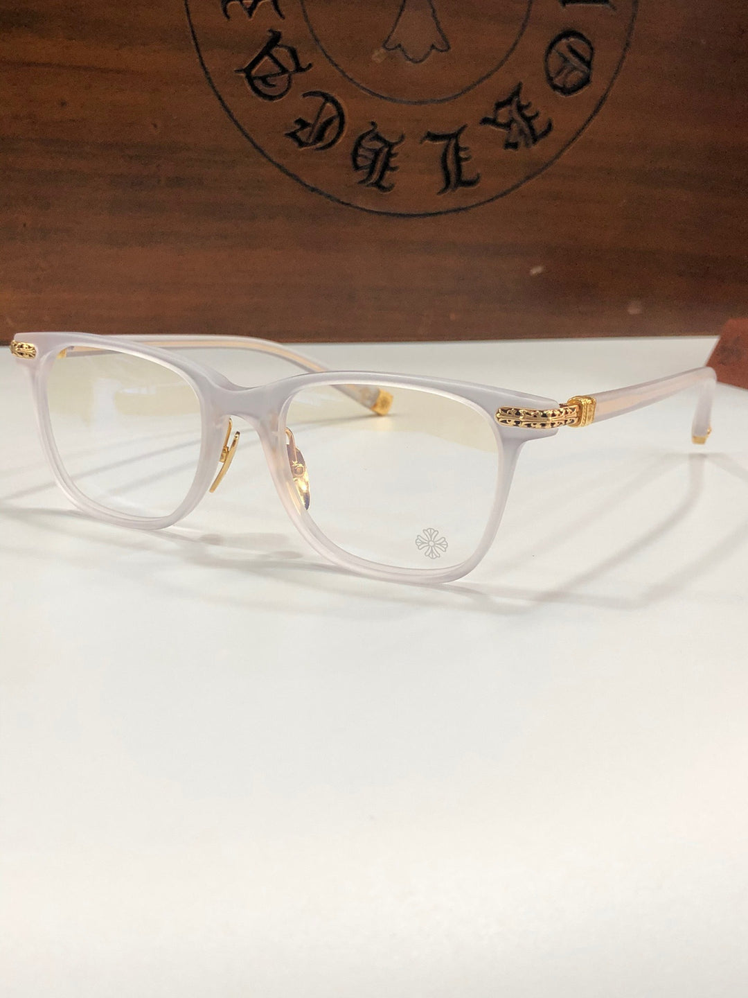 Chrome Hearts stylish thick rim square frame artistic glasses