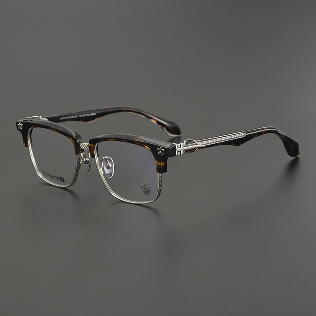 Chrome Hearts Style Business Semi Rimless Eyeglasses