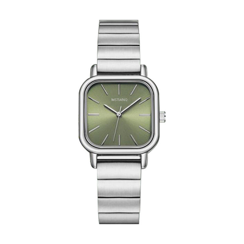 Simple student bamboo-joint steel band quartz watch