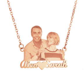 Custom Photo Necklace Custom Picture Nameplate Pendant Necklace for Kids Memory Jewelry