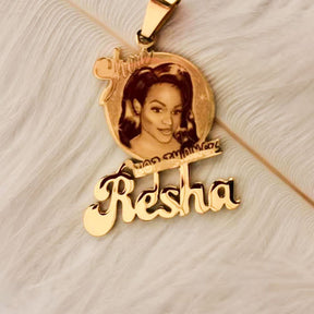 Customized photo name necklace logo letter necklace